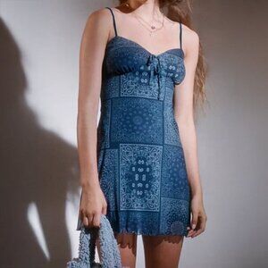 urban outfitters // blue elodie y2k mesh mini dress M